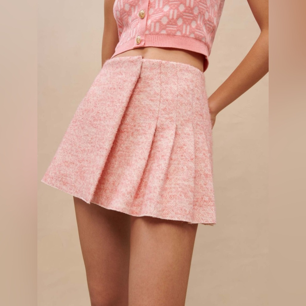 MAJE Janello Pink Mini Skirt, Size L (fits M-L) - Picture 5 of 13
